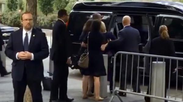 video hillary clinton tarata de garzile de corp pana la masina