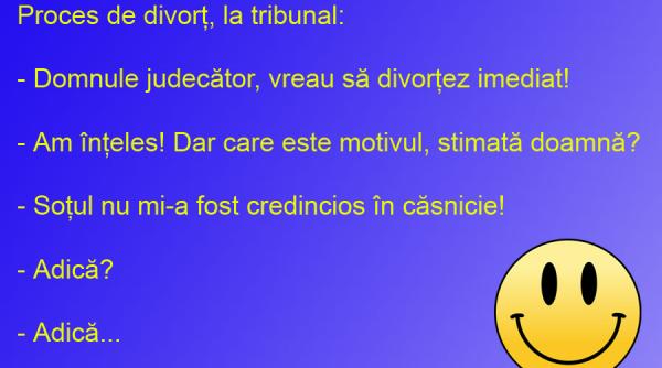 bancul zilei cand sotia are o revelatie divortul apare brusc si cu gratie