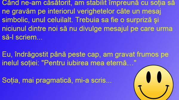 bancul zilei cand sotia e pragmatica pune gandurile in practica