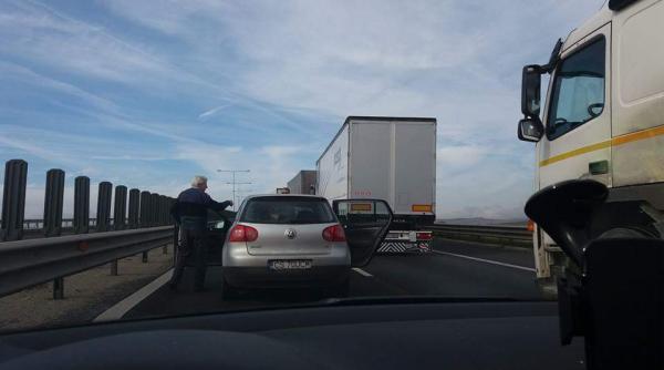 sibiu trafic pe un singur sens pe a1 in zona ocna sibiului din cauza unui accident