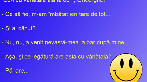 bancul zilei nevasta cu bataia sotul cu vanataia