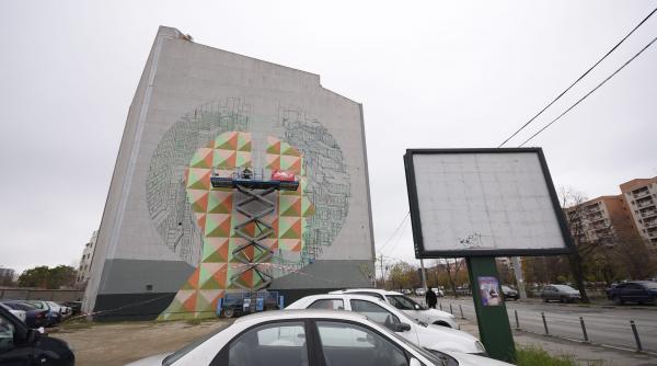 cel mai mare graffiti pe o cladire din zona caminelor studentesti din regie