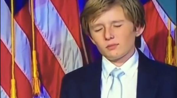 sua alegeri prezidentiale 2016 video barron trump face eforturi disperate sa nu adoarma in timpul discursului tatalui sau
