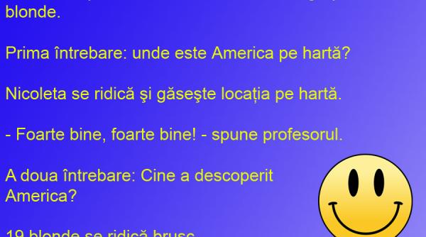 bancul zilei curs de istorie cu blonde