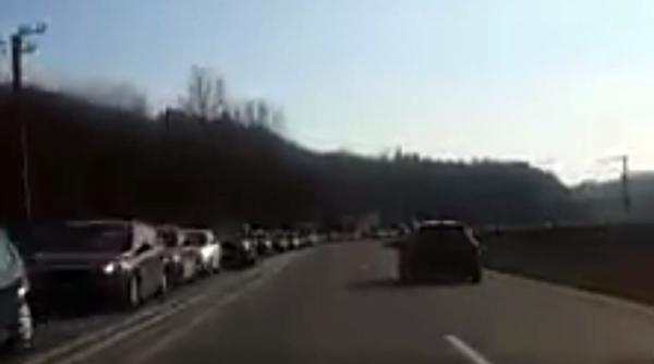 video dn1 blocat pe sensul catre brasov dupa campina