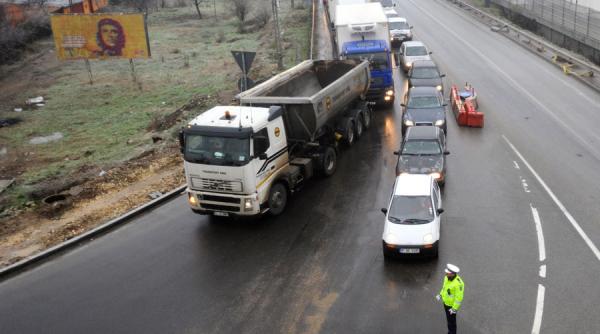 trafic ingreunat pe centura bucurestiului din cauza unui accident