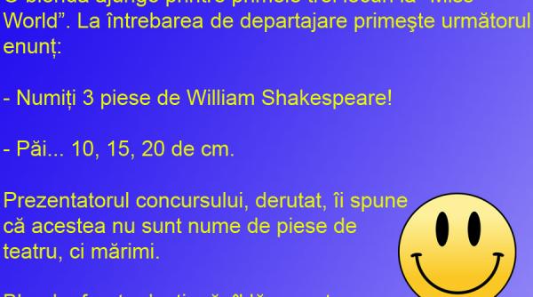 bancul zilei a fi sau nu a fi blonda la un concurs de miss