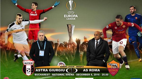 europa league astra giurgiu as roma echipe probabile