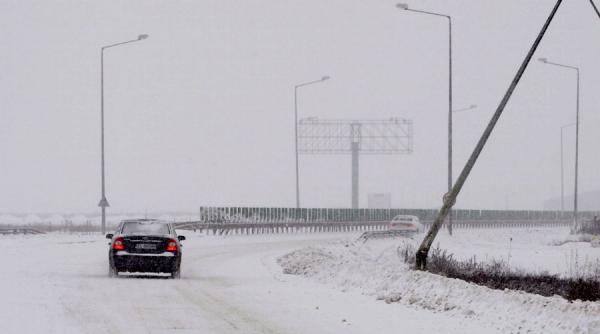 constanta circulatie rutiera intrerupta in sud vestul judetului din cauza ninsorii si a viscolului