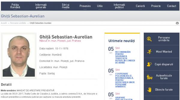 prahova sebastian ghita a fost dat in urmarire el nu a fost gasit la domiciliu