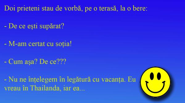 bancul zilei o vacanta cu sotia ameninta casnicia