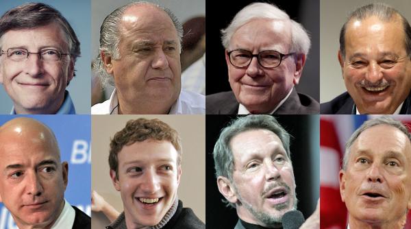 primii 8 cei mai bogati oameni au o avere egala cu jumatate din restul planetei