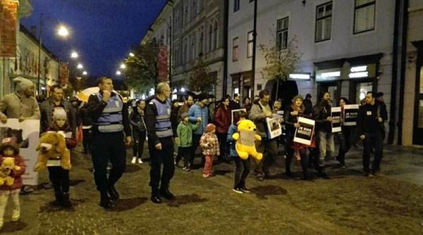 sibiu aproximativ o suta de participanti la protestul impotriva legii gratierii printre ei membri usr si pnl