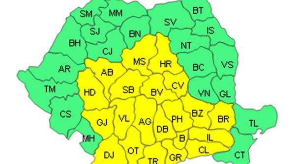 anm cod galben de ger in 20 de judete si bucuresti pana sambata dimineata