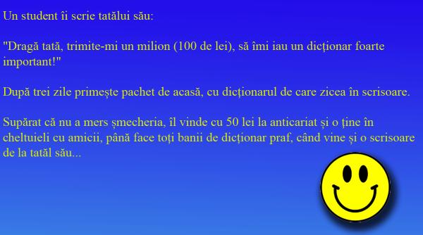 bancul zilei dictionarul care creeaza iluzia ca banii aduc deziluzia