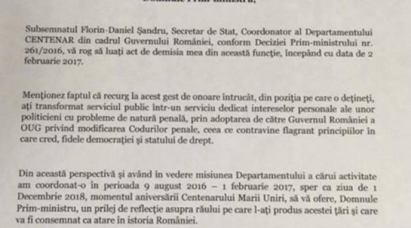 prima demisie dupa proteste un secretar de stat a renuntat la functie