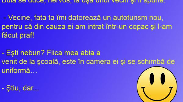 bancul zilei un tata dator din cauza fiicei din dormitor