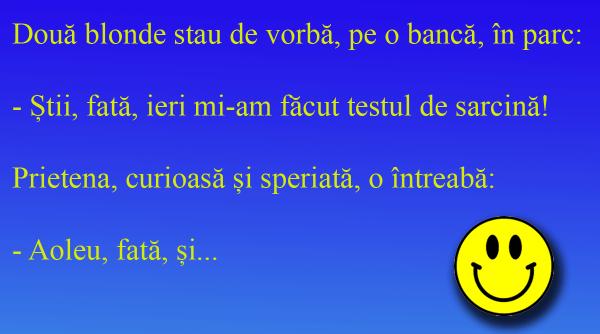 bancul zilei testul de sarcina o piatra de incercare pentru o blonda