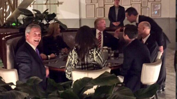 nigel farage critic al premierului conservator theresa may a luat cina cu the donald