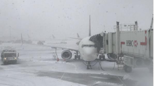 sute de zboruri de pe teritoriul american au fost anulate din cauza furtunii stella