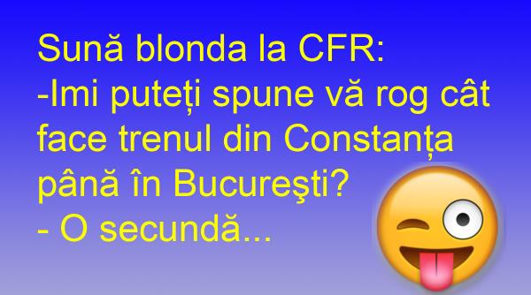 bancul zilei blonda si viteza trenului