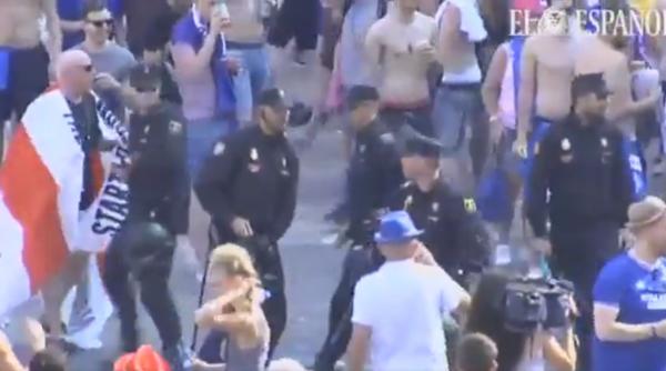 video suporterii leicester city s au dezlantuit in centrul madridului