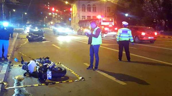 motociclist lovit in plin de un bolid de lux intr o intersectie din suceava