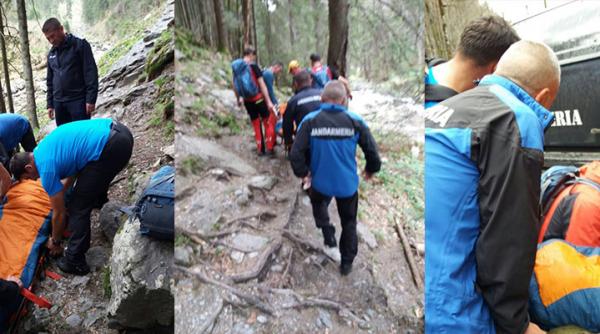 turist ranit in timpul unei drumetii pe munte recuperat de jandarmii montani