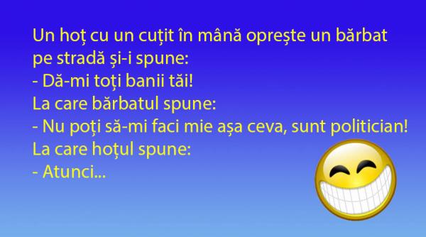 bancul zilei hotul si politicianul