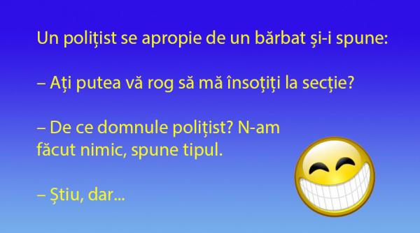 bancul zilei un politist singur