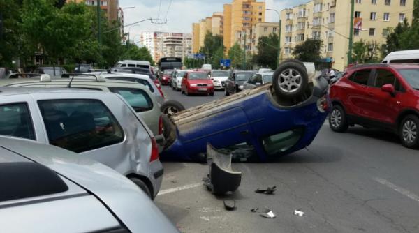 accident rutier spectaculos pe o strada din brasov