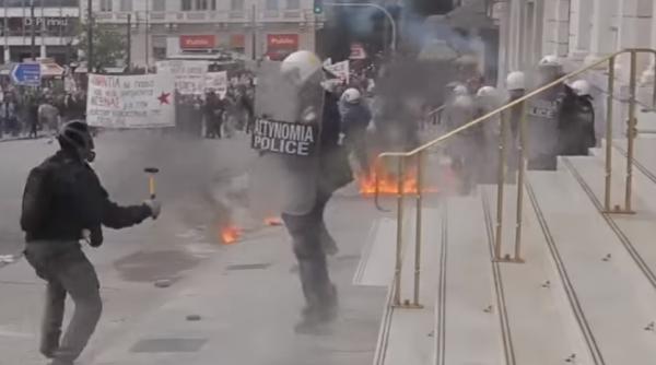 grecia proteste violente la atena