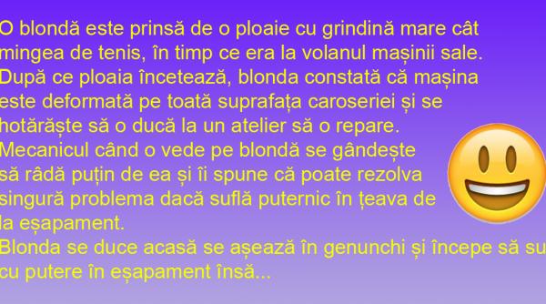 bancul zilei blonda la atelierul auto