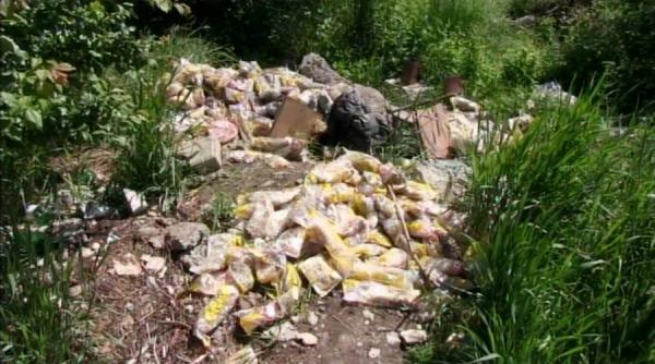 zeci de cornuri si cutii cu lapte destinate programului laptele si cornul aruncate pe un spatiu verde din brasov