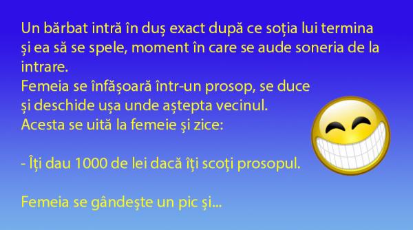 bancul zilei un prosop de 1000 de lei