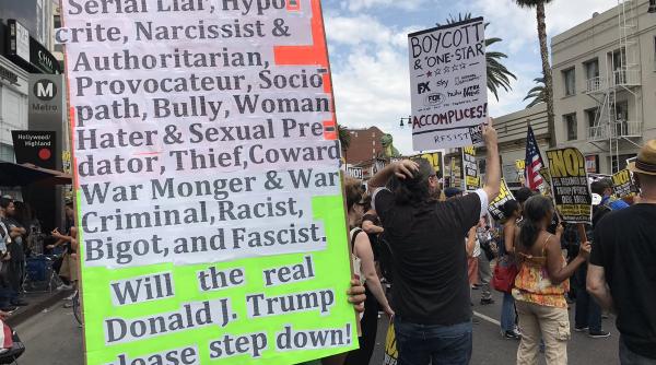 noi incidente la hollywood intre sustinatorii si adversarii lui donald trump