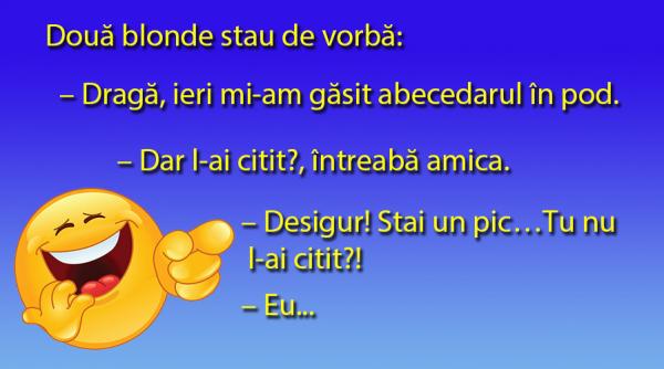 bancul zilei blondele si abecedarul