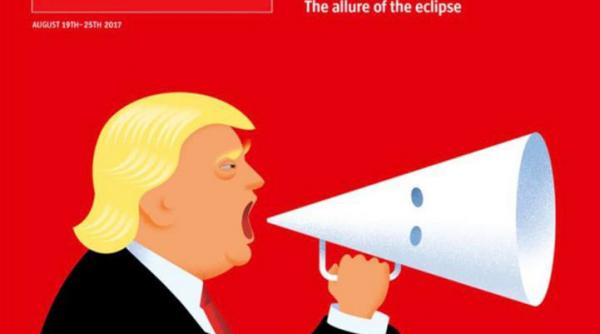 the economist are pe coperta un desen simbolic cu trump presedintele american ataca din nou presa