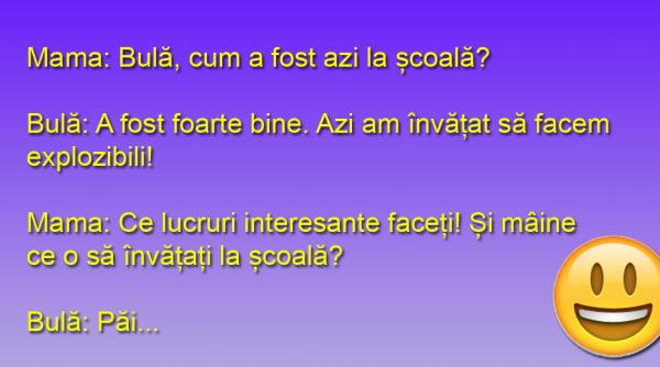 bancul zilei ce invata bula la scoala