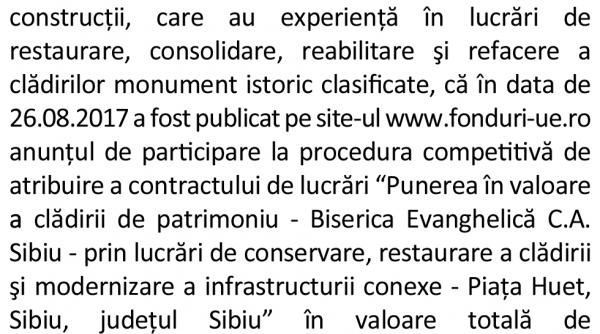 anunt licitatie