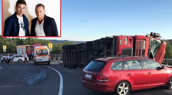 accident teribil pe dealul negru un tir a facut zob doua masini dupa ce s a rasturnat peste ele membrii trupei dj project au ajuns la spital