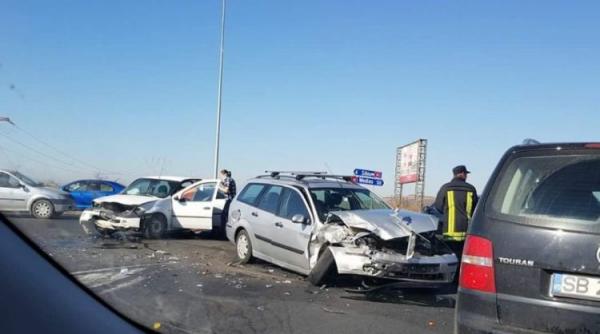 coliziune frontala in sibiu unul din soferi ranit