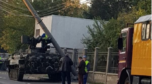 accident rutier cu un tanc pe o strada din galati