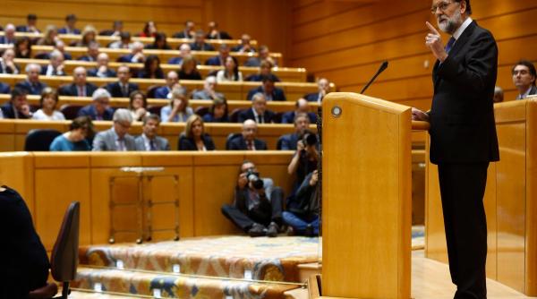 senatul spaniol autorizeaza guvernarea directa a cataloniei de catre madrid