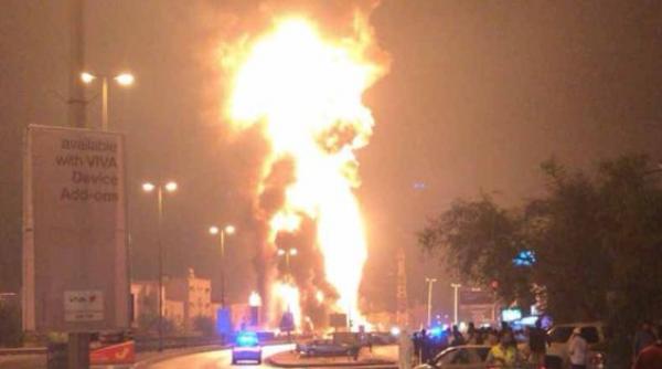 video explozie urmata de incendiu la conducta ce alimenteaza bahreinul cu petrol saudit