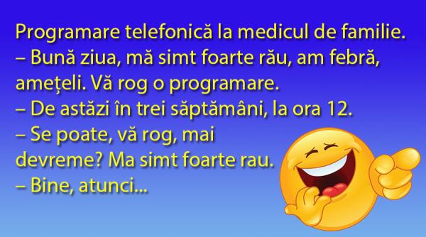 bancul zilei programare la medicul de familie