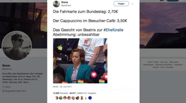 cel mai de succes tweet din germania in 2017 expresia intristata a unui politician de extrema dreapta
