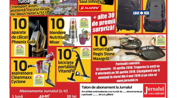 un concurs de nota 10 peste 100 de premii puse la bataie de jurnalul o excursie in cappadocia telefoane inteligente trolere fiare de calcat blendere tigai profesionale biciclete aspiratoare