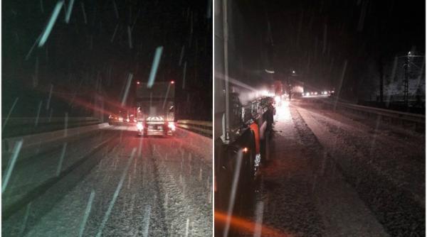 circulatia pe valea oltului este complet blocata din cauza poleiului si zapezii