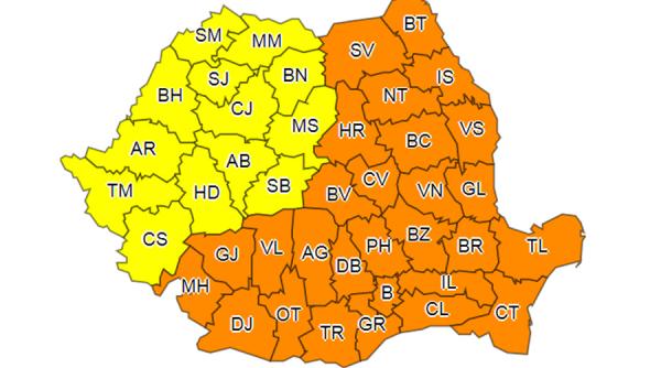 cod portocaliu de ninsori abundente si viscol in 7 judete din sudul tarii miercuri
